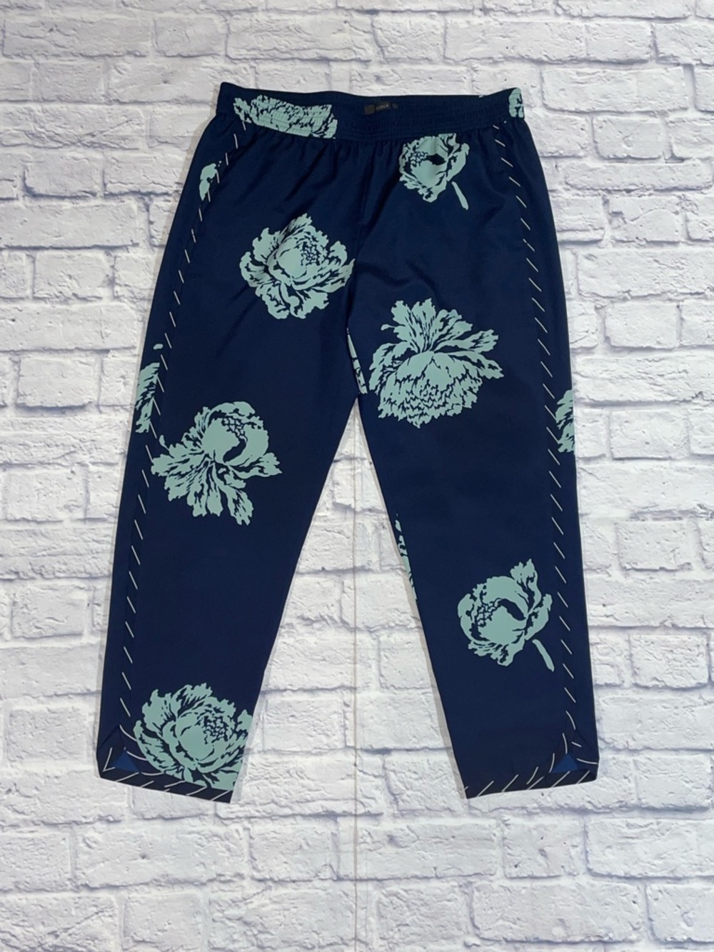 J. Crew Reese Pant in a Blue Peony Floral Print